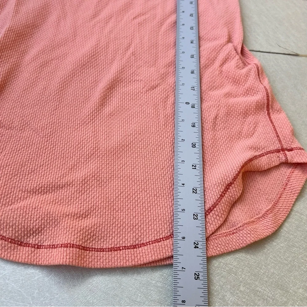 Free People BohoThermal Cuff Tee Rio Orange Long Sleeve Women Size Medium